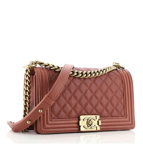 Chanel Boy Flap Bag Quilted Caviar Old Medium 